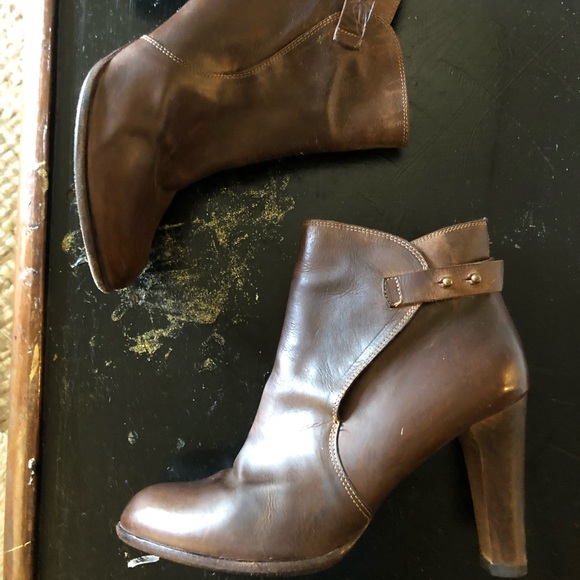 n.d.c. Brown Ankle Boots Wood Heel Excellent 39/9 - Picture 3 of 6